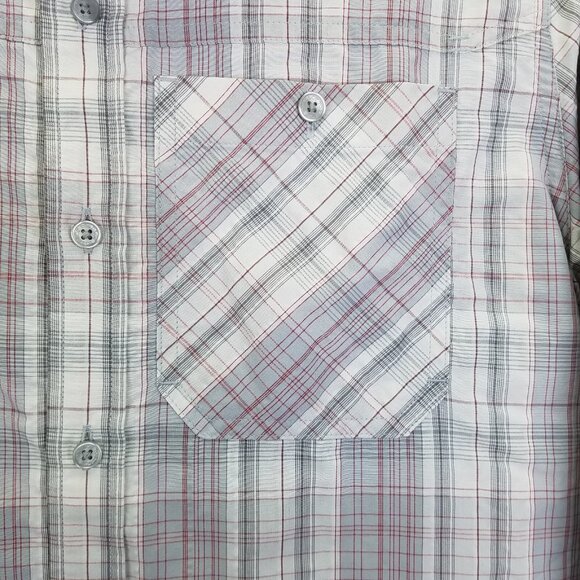 Toad & Co Surveyor Shirt Men's S Grey Plaid Button Up Camp Sleeve Outdoor Hike - Picture 7 of 16